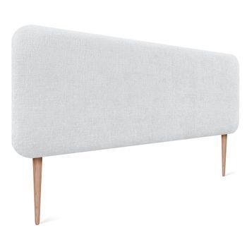 Dhome Cabecero Tapizado En Lana Liso Con Patas Redondeado Para Pared Acústicos Cabeceros Absorbentes Cabezal Cama Dormitorio (blanco, 150cm)