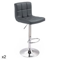 2 taburetes de bar en polipiel gris