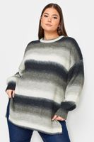 yours jersey de punto blanco y negro degradado de color mujer curvy y tallas grandes yours