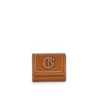 cartera pequena con solapa efecto piel granulada tan taglia unica