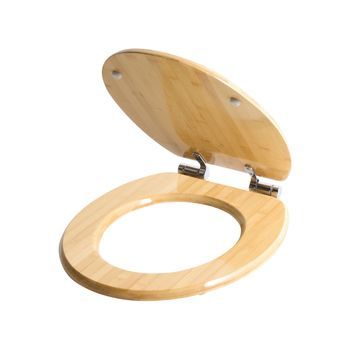Asiento Para Inodoro Escandinavo Acabado Brillante 42 X 35 Cm Distancia Entre Orificios 16 Cm Bambú Marrón Claro Cuareim
