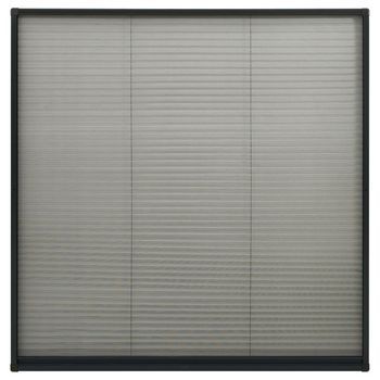 Mosquitera Plisada Para Ventanas Aluminio Antracita 120x120cm Vidaxl