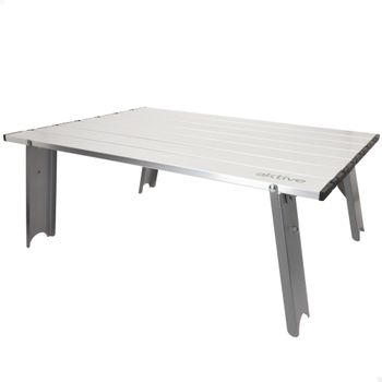 Mesa Plegable Ultraligera Aktive, 55x41x20 Cm, Plateado