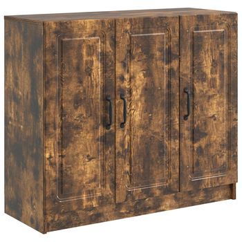 Aparador Roble Ahumado 89 X 34,5 X 77 Cm Madera De Ingeniería Vidaxl