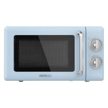 Cecotec Microondas Mecánico con Grill de 20 L Proclean 3110 Retro Blue. 700 W en 6 Niveles, Temporizador hasta 30 Minutos