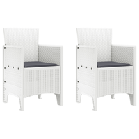 sillas de jardin con cojines 2 uds blanco poly rattan cfw360164