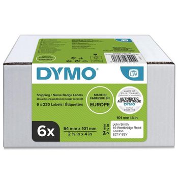 Etiquetas DYMO LabelWriter 54x101 mm 6 rollos 1320 etiquetas autoadhesivas