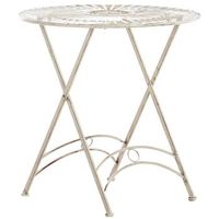 mesa outdoor tegal metal crema antiguo 71x71x71 cm clp