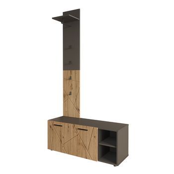 Armario Irma 106 X 43 Cm Juego Con Mueble Zapatero Y Panel Perchero Vicco