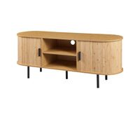 mueble de tv tvedestrand con puertas 140x40x55cm - efecto maderanegro encasa