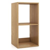 costway estanteria de almacenamiento de 2 niveles resistente antivuelco para libros y decoraciones en hogar 36 x 33 x 695 cm madera natural
