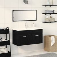 conjunto de muebles para bano set de 2 roble negro v7889 unico  negro