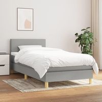 cama individual  cama box spring  cama para adultos con colchon tela gris claro 90x190 cm cfw678581