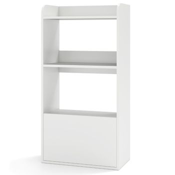 Costway Estantería con Cajón Librería Independiente con Estante Abierto de 3 Niveles Estante para Sala de Estar Estudio Cocina Oficina
