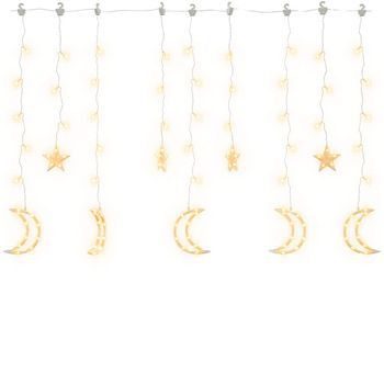 Luces Estrella Y Luna 138 Leds Blanco Cálido Con Control Remoto Vidaxl