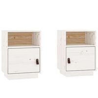 mesitas de noche 2 uds madera maciza pino blanco 40x34x55 cm vidaxl