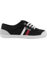de kawasaki zapatillas lona kawasaki retro 23 k2360w14 negras con franja rojo-blanca 60w14 black red-white stripe