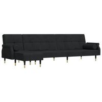 sofa cama en forma de l terciopelo negro 271x140x70 cm vidaxl