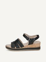 caprice heeled sandal black made of leather with wedge heel size 38