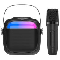 cool mini karaoke altavoz bluetooth con karaoke 6w  microfono negro