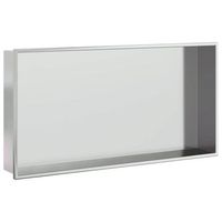 hornacina ducha acero inoxidable plateado cepillado 62x32x9 cm vidaxl