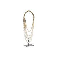 decoracion conchas hierro 21x10x62 collar blanco