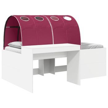 Cama Alta Para Niños Con Escritorio 3 Uds. Blanco Y Rojo Vidaxl