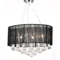 lampara colgante con 85 cristales negros vidaxl