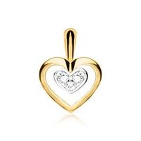 colgante de corazon para mujer en oro 14 quilates con diamantes
