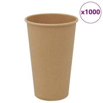 Tazas De Café De Papel 1000 Uds 16oz 400ml Marrón Vidaxl