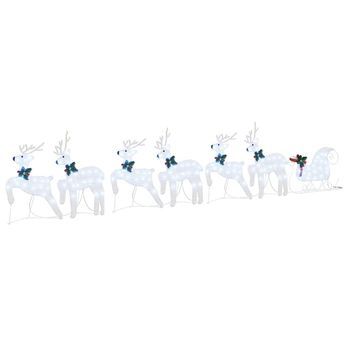 Renos Led 7 Uds. Plateado 43 X 18 X 66 Cm Tela Vidaxl