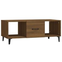 mesa de centro madera contrachapada marron roble 102x50x40 cm