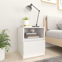 mesita de noche - mueble para dormitorio - madera contrachapada - blanco 40x40x50cm