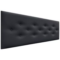 dhome cabecero de polipiel con 3 hileras intercaladas de botones cabezal tapizado cama lujo negro 135cm