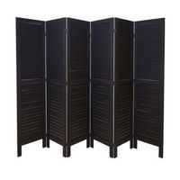 biombo de privacidad 6 paneles aspecto envejecido 170 x 240 cm en madera antracita 040008053