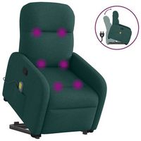 sillon  silla de masaje reclinable de pie de tela verde oscura cfw48155