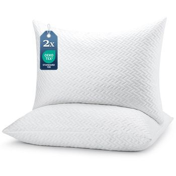 2pcs Almohadas 50x70 Cm Konsoefuly, Almohada De Espuma Viscoelástica, Ergonómica, Soporte Óptimo Para El Cuello, Altura Ajustable, Disipa El Calor