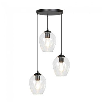 Lámpara colgante domos transparente (3 luces)