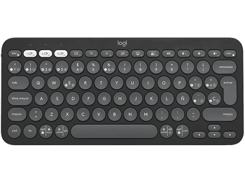 Teclado inalámbrico - Logitech K380S, Bluetooth-USB, Multidispositivo, Multisistema, Teclas programables, de accesos directos, Negro