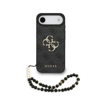 Funda para móvil Guess carcasa de polipiel negra con correa de perlas para iPhone Air