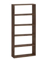 estanteria de madera maciza con 4 estantes nogal 802x1796cm