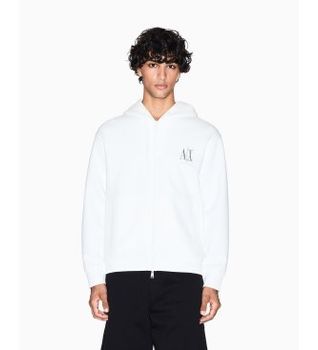 A|X Armani Exchange para hombre. XM000370AF10818U0009 Sudadera Casual blanco (L), Algodón, Manga larga