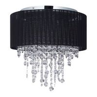 lampara de techo de organza cristal negra