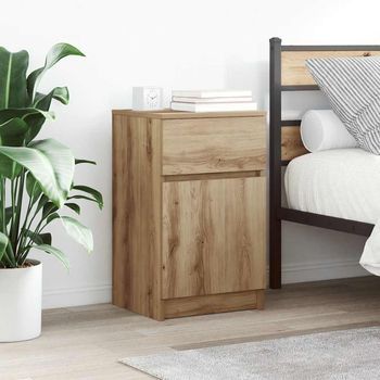 Mesitas De Noche (2 Uds) - Mueble De Dormitorio - Madera Ingeniería - Roble (39x35x65cm)