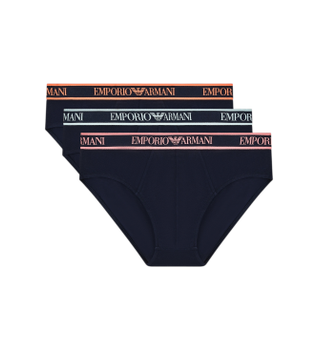 Emporio Armani para hombre. EM000258_AF20669 Set 3 Slips Core Logobanda marino (XXL), Homewear, Algodón