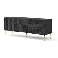 mesa tv ravennac 150x42x56 negro  dorado
