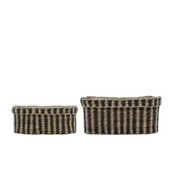 Cestas de ratán beige y marrón ( lote de 2 )