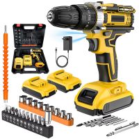 taladro percutor inalambrico de 21 v destornillador electrico con bateria de iones de litio 253 niveles de torque 2 velocidades ajustables taladro electrico con mandril de 38 pulgadas