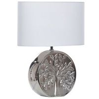 lampara de mesa de ceramica plateado 48 cm patron de arbol glamuroso dormitorio sala de estar kherlen