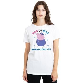 Dessins Animés Camiseta Pink Or Blue Grandma Pig Loves You para mujer